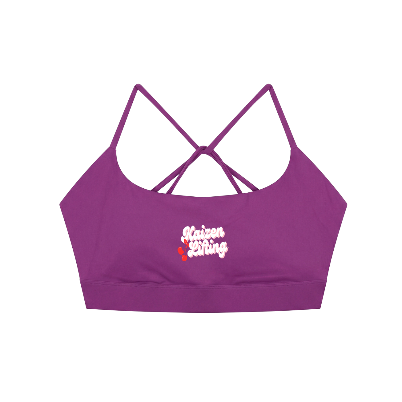 Retro Cherry Criss Cross Sports Bra