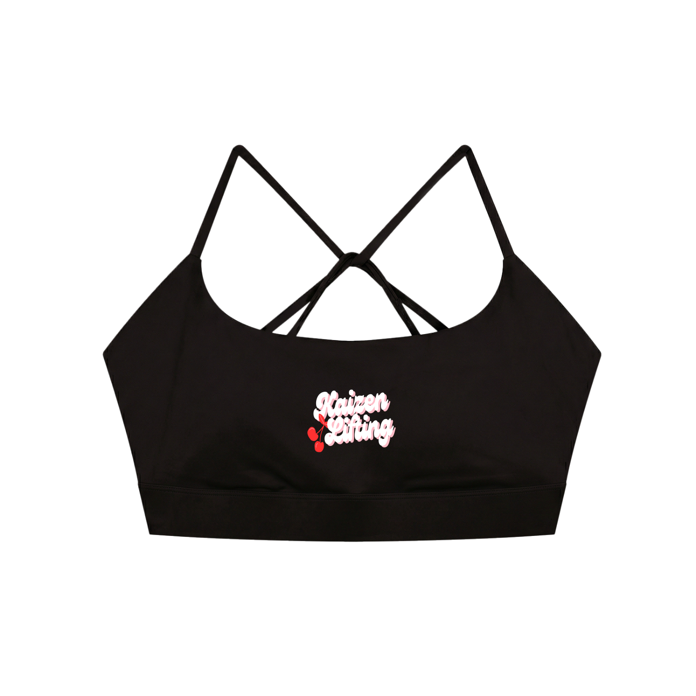 Retro Cherry Criss Cross Sports Bra
